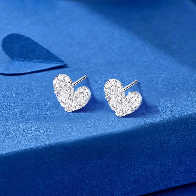 KADER 925 Sterling Silver Stud Earrings Women's Silver Girl Gift For Girlfriend-4