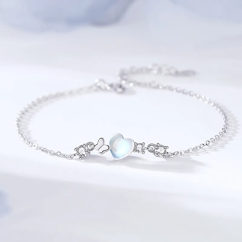 KADER Dreamy Heart Moon Series 925 Sterling Silver Bracelets Women's Silver-5