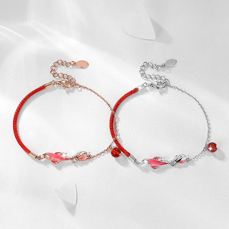 KADER 925 Sterling Silver Bracelets Women's Red, Success Box-3