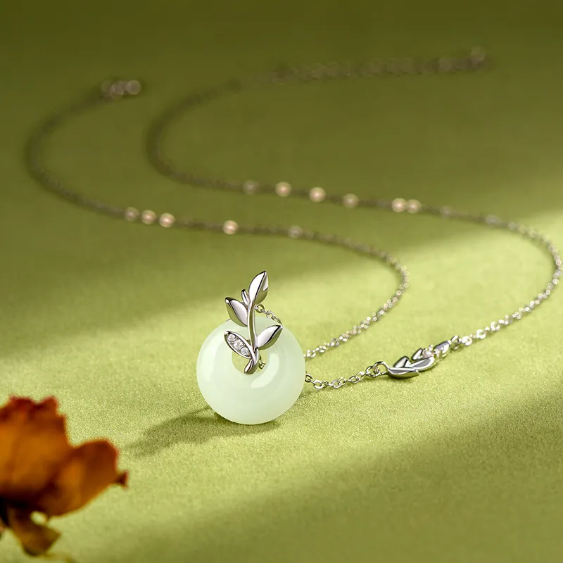 KADER Necklaces Pale Greenish White Jade Women's-2