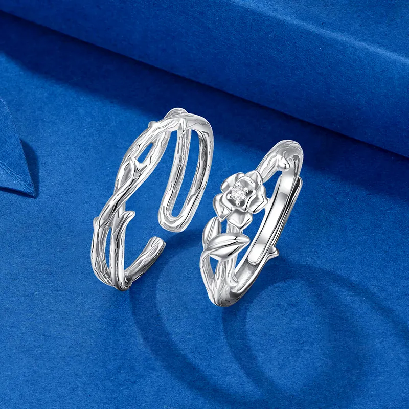 KADER Rose Story Series 999 Fine Silver Rings Unisex-1