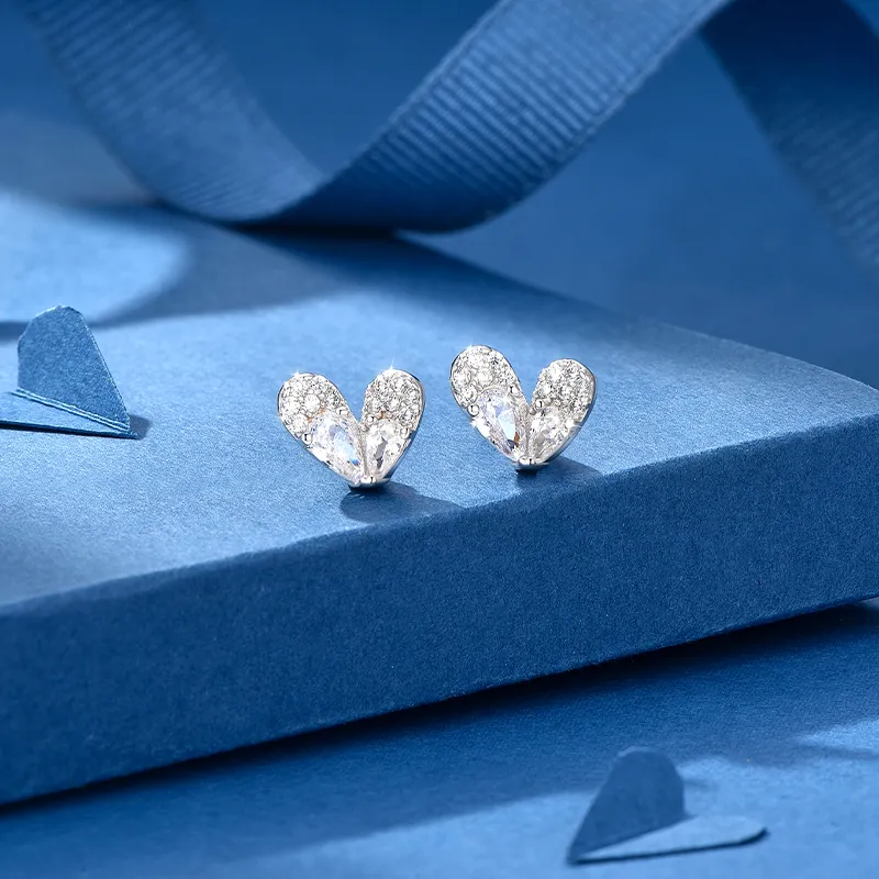 KADER 925 Sterling Silver Stud Earrings Women's Silver Girl Gift For Girlfriend-1