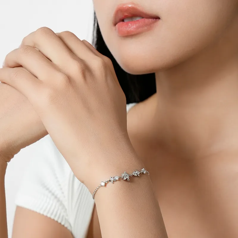 KADER Floral Collection Velvet Flower Collection 925 Sterling Silver Bracelets Women's Silver Box-2