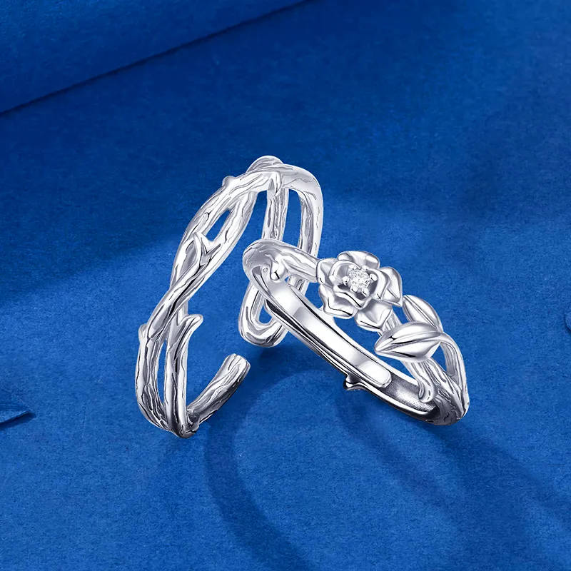 KADER Rose Story Series 999 Fine Silver Rings Unisex-5