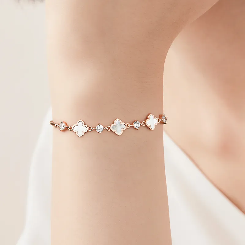 KADER S925 Silver With Zircon Bracelets Women's Two Tone Box-5