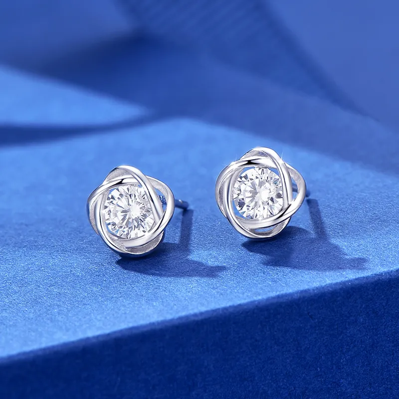 KADER 925 Sterling Silver Stud Earrings Women's Silver Gift Box Set Bestie Same Style-3