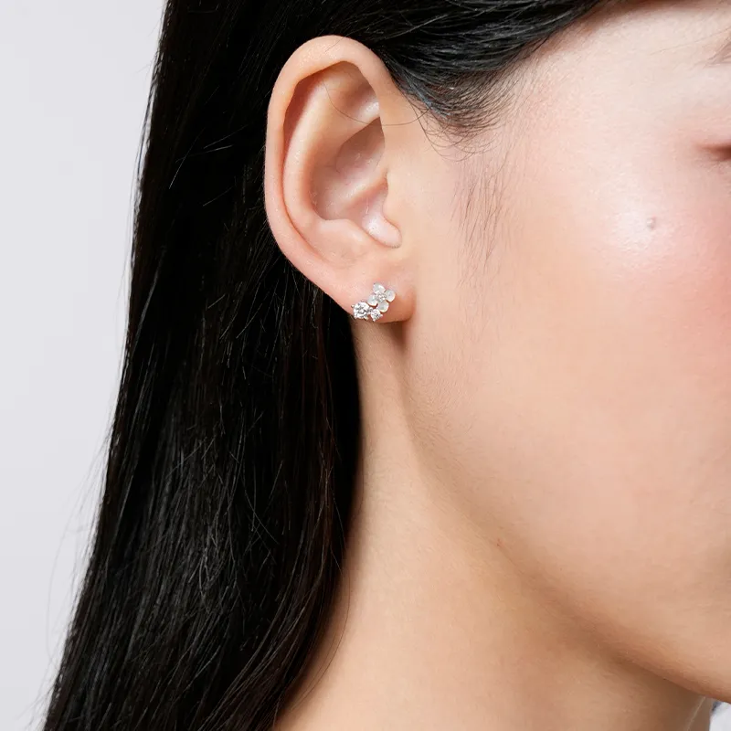 KADER 925 Sterling Silver Stud Earrings Women's Silver, Bestie Same Style Women's-3