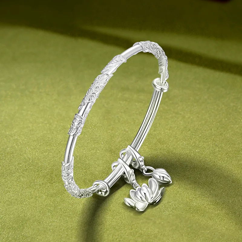 KADER Blossom Series 999 Fine Silver Sterling Silver Bracelets Women's Silver-4