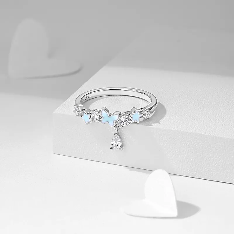 KADER 925 Sterling Silver Rings Unisex Silver Box-5