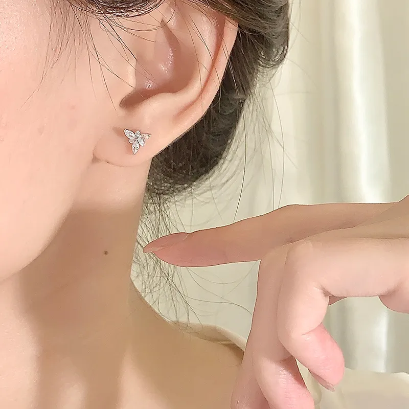 KADER Fleeing Princess Series 925 Sterling Silver Stud Earrings Women's Silver, Bestie Same Style Gift-1