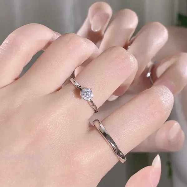 KADER 925 Sterling Silver Rings Unisex Silver White-3