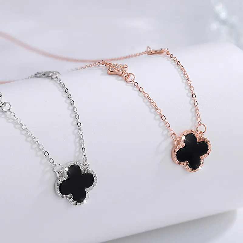 KADER Lucky Four Leaf Clover Series Agate Necklaces Women's-1