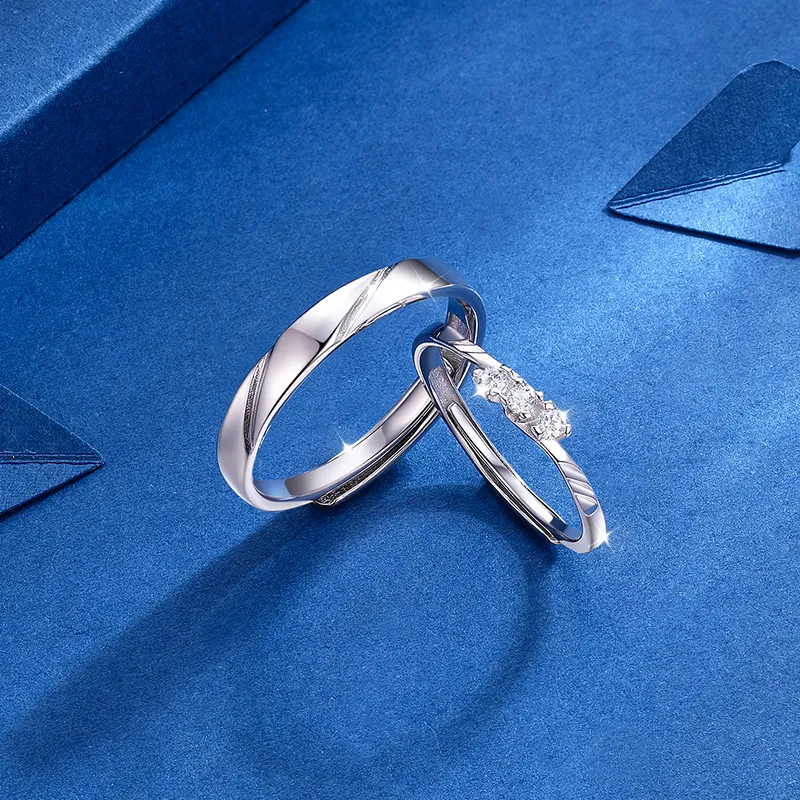 KADER 925 Sterling Silver Rings Unisex Silver Box-4