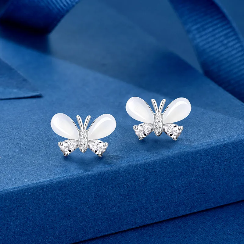 KADER Shimmering Butterfly Dance Series Stud Earrings Women's-3