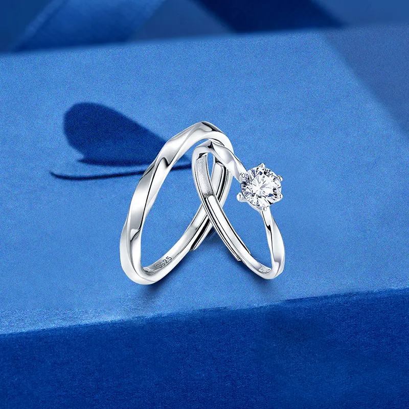 KADER 925 Sterling Silver Rings Unisex Silver White-4