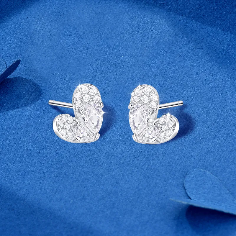 KADER 925 Sterling Silver Stud Earrings Women's Silver Girl Gift For Girlfriend-3