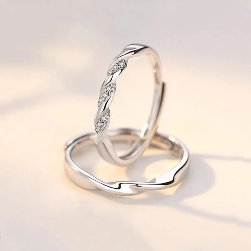 KADER Love Frequency Series 925 Sterling Silver Rings Unisex Silver-5