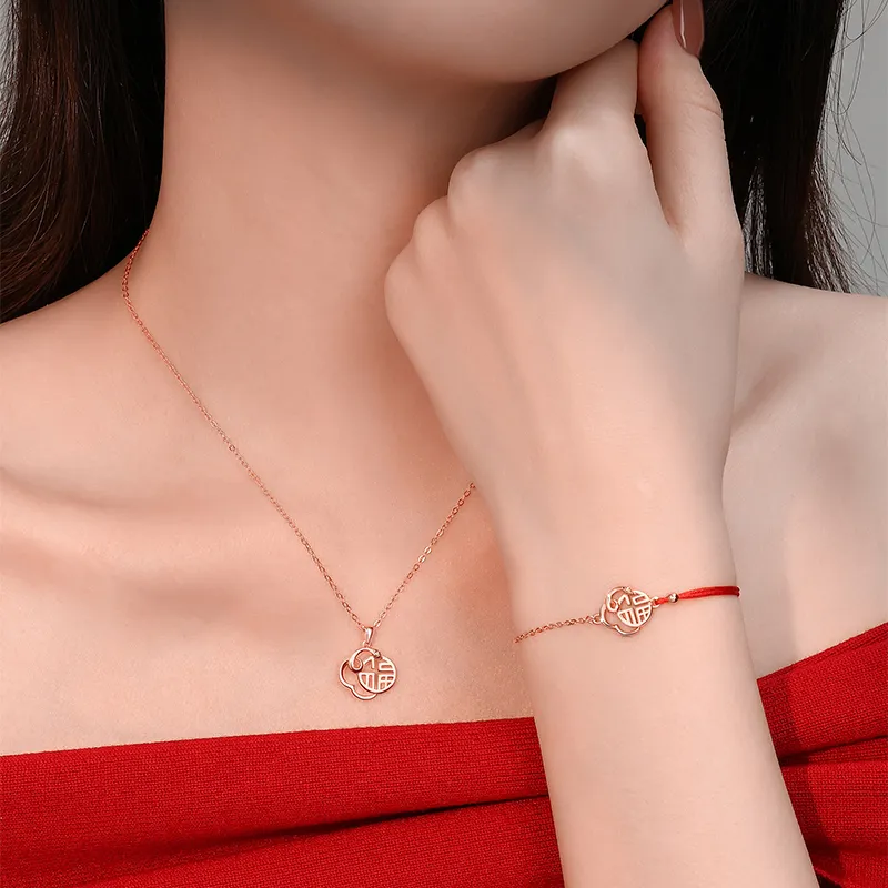 KADER 925 Sterling Silver Bracelets Women's Red New Year Box Fortune And Peace-3