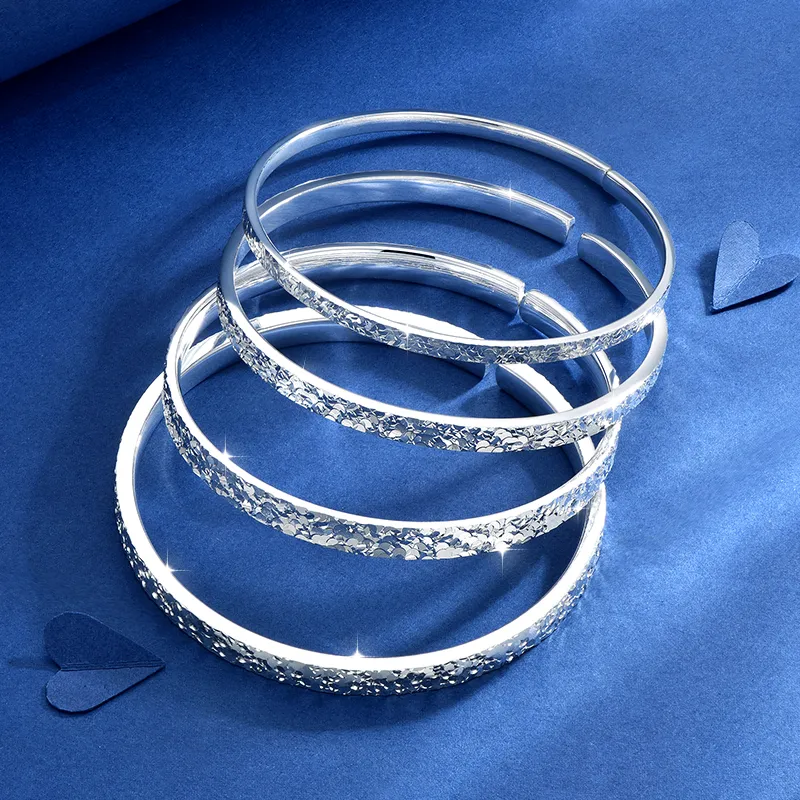 KADER 999 Fine Silver Bangles Women's Silver-6