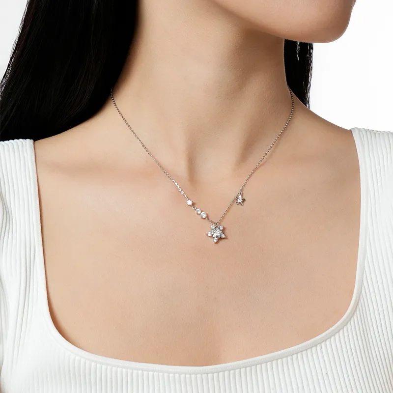 KADER Floral Collection Velvet Flower Collection 925 Sterling Silver Necklaces Women's Silver Girlfriend-3