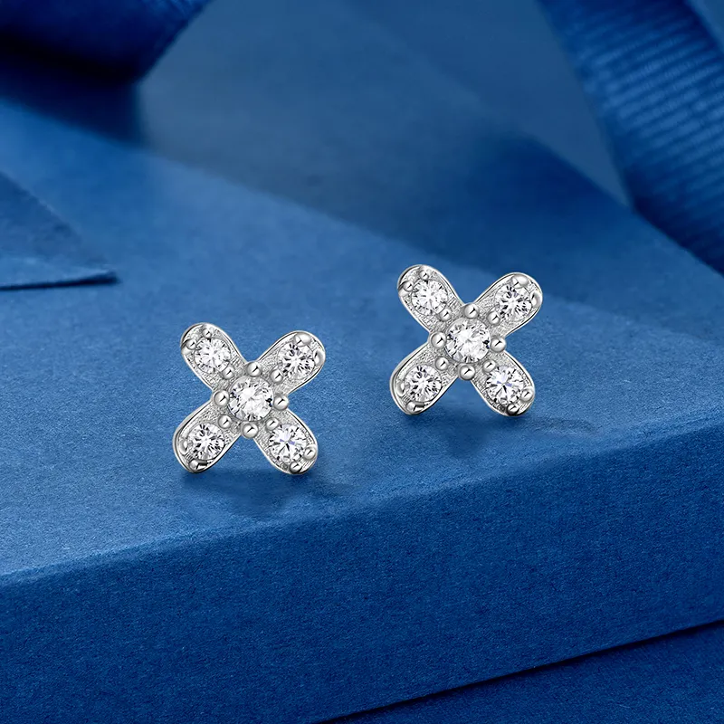 KADER 925 Sterling Silver Stud Earrings Women's Silver Girlfriend Anniversary Birthday Gift-1
