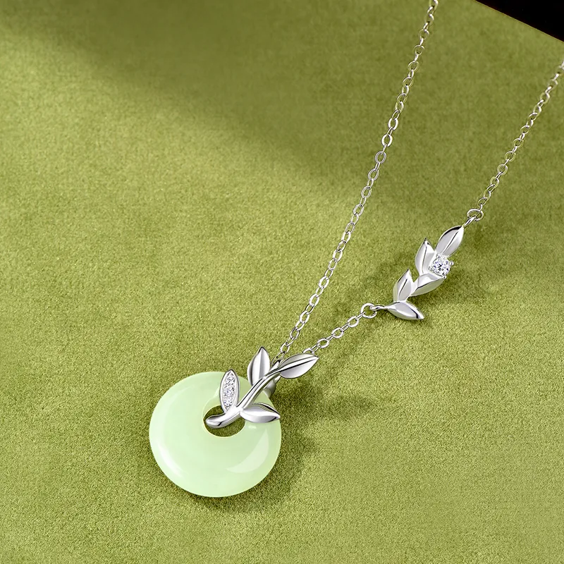 KADER Necklaces Pale Greenish White Jade Women's-4