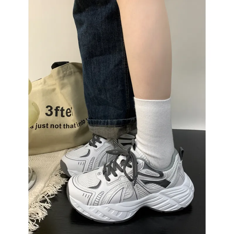 VICTORIA&VERA Slip Resistant, Abrasion Resistant, Breathable, Lightweight Low Top Chunky Sneakers Women's-1