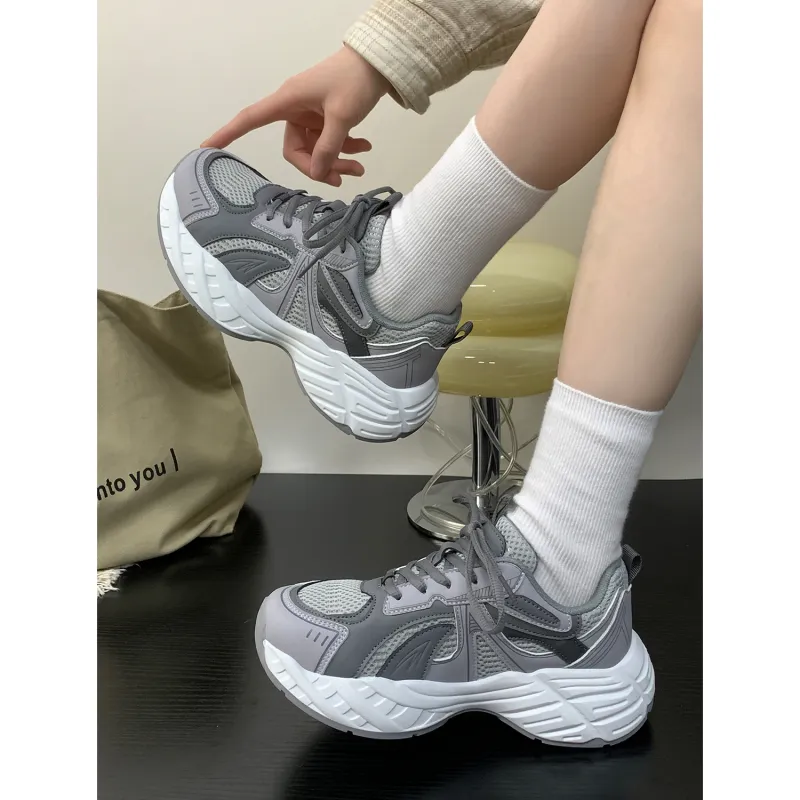 VICTORIA&VERA Slip Resistant, Abrasion Resistant, Breathable, Lightweight Low Top Chunky Sneakers Women's-9