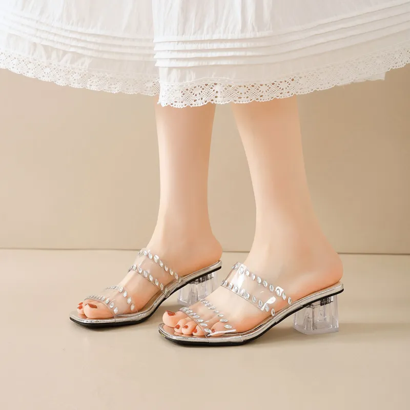 VICTORIA&VERA Slip Resistant Abrasion Resistant Slide Slippers Women's Silver-1