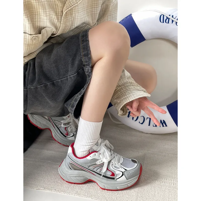 VICTORIA&VERA Slip Resistant, Abrasion Resistant, Breathable, Height Increasing Low Top Chunky Sneakers Women's-18