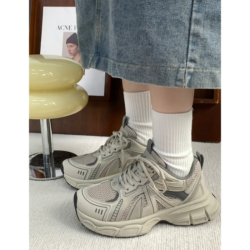 VICTORIA&VERA Slip Resistant, Abrasion Resistant, Breathable Low Top Chunky Sneakers Women's-11