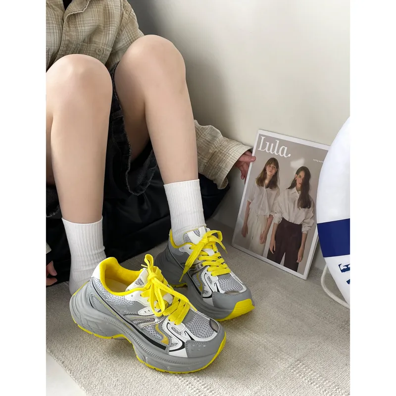 VICTORIA&VERA Slip Resistant, Abrasion Resistant, Breathable, Height Increasing Low Top Chunky Sneakers Women's-14