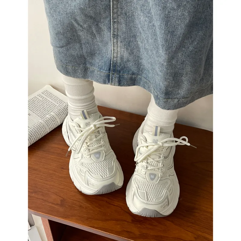 VICTORIA&VERA Slip Resistant, Abrasion Resistant, Breathable, Lightweight Low Top Chunky Sneakers Women's-7