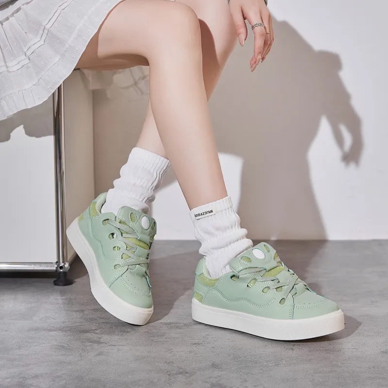 SHUXIAOBEI Balance Breathable Height Increasing Low Top Skateboard Shoes Women's-32
