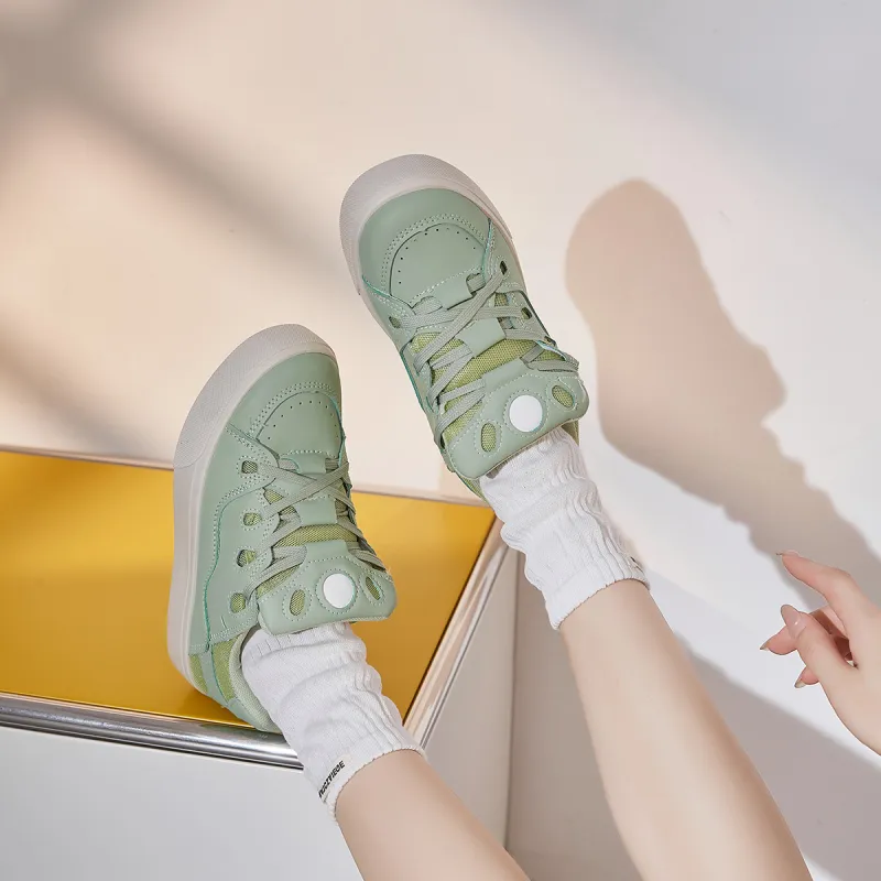 SHUXIAOBEI Balance Breathable Height Increasing Low Top Skateboard Shoes Women's-34