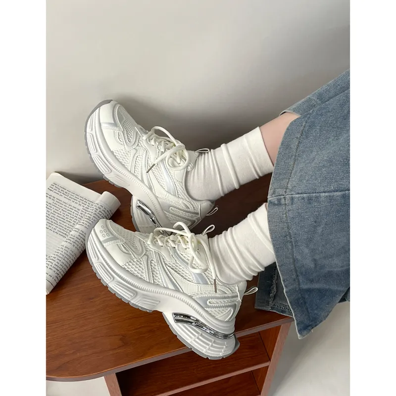 VICTORIA&VERA Slip Resistant, Abrasion Resistant, Breathable, Lightweight Low Top Chunky Sneakers Women's-9