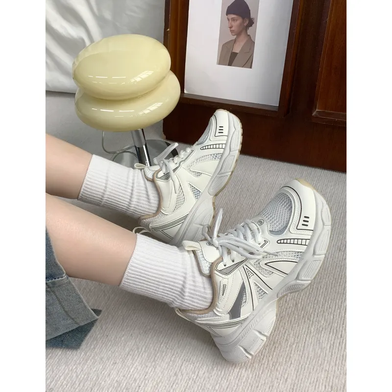 VICTORIA&VERA Slip Resistant, Abrasion Resistant, Breathable Low Top Chunky Sneakers Women's-4