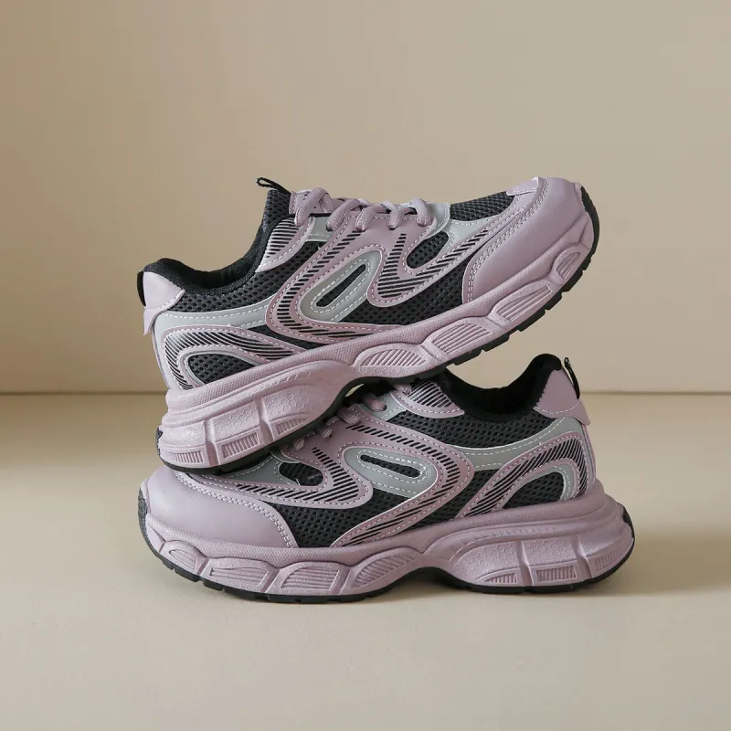 VICTORIA&VERA Low Top Chunky Sneakers Women's Purple-4