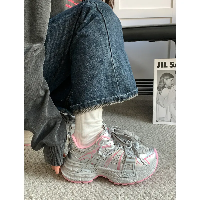 VICTORIA&VERA Slip Resistant, Abrasion Resistant, Breathable, Lightweight Low Top Chunky Sneakers Women's-18