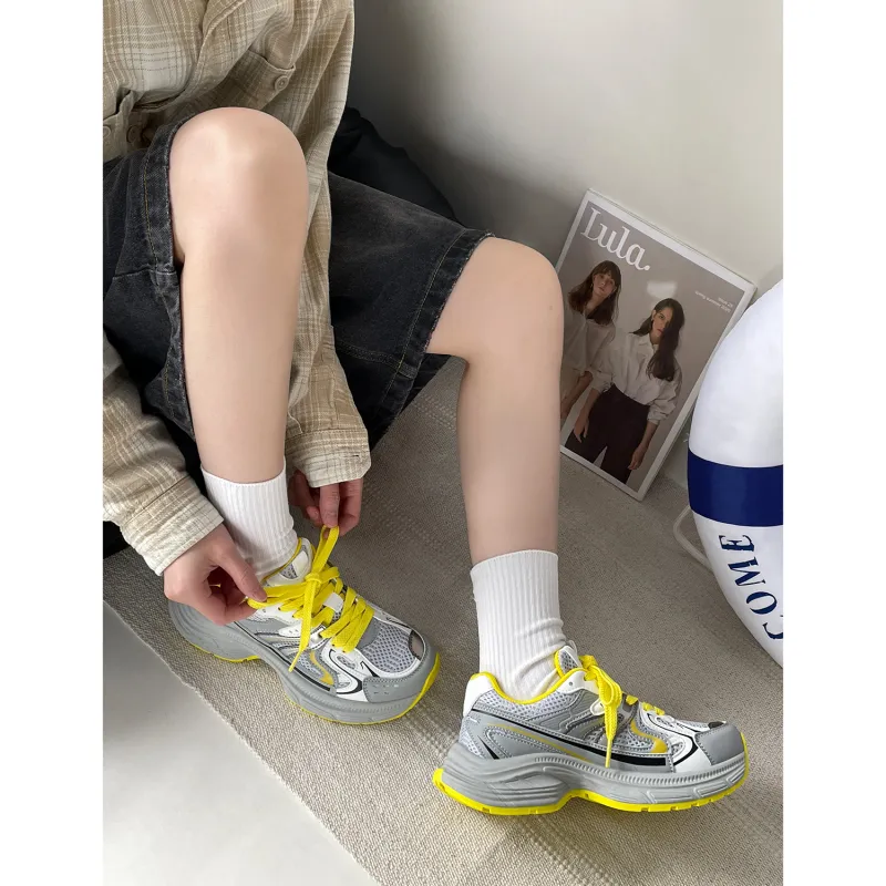 VICTORIA&VERA Slip Resistant, Abrasion Resistant, Breathable, Height Increasing Low Top Chunky Sneakers Women's-13