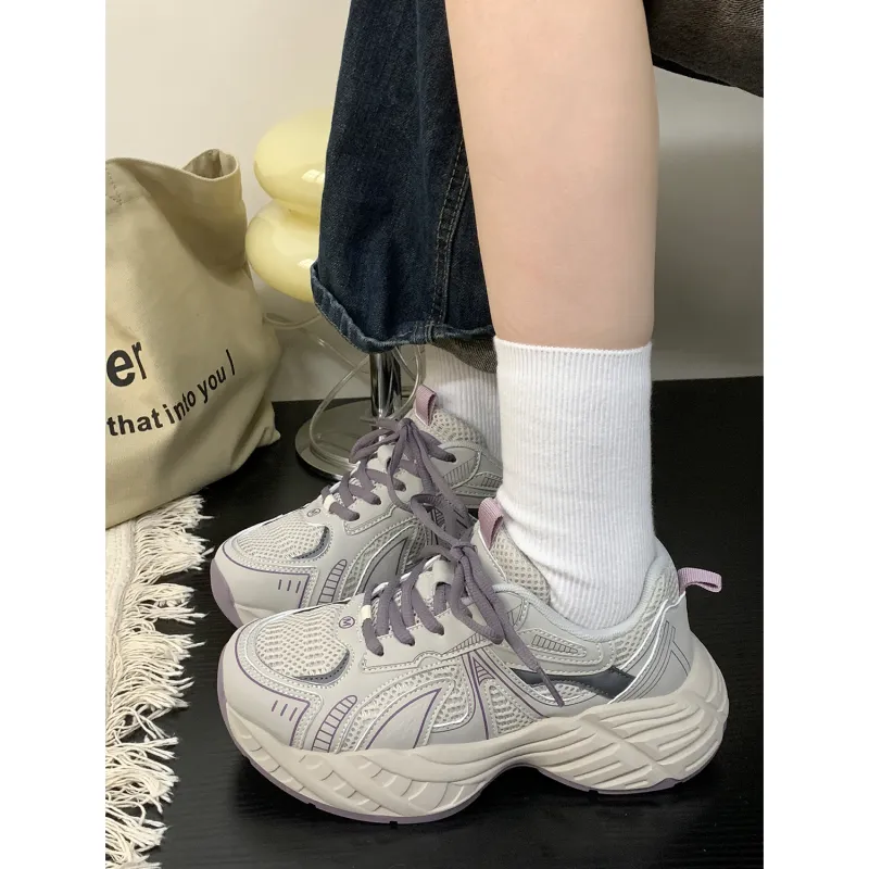 VICTORIA&VERA Slip Resistant, Abrasion Resistant, Breathable, Lightweight Low Top Chunky Sneakers Women's-13