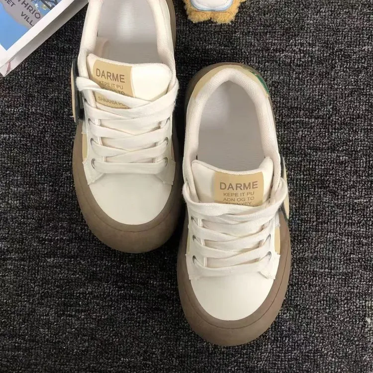 VICTORIA&VERA Apple Shoes Height Enhancing Wear Resistant Lightweight Breathable Low Top Skateboard Shoes Women's-15