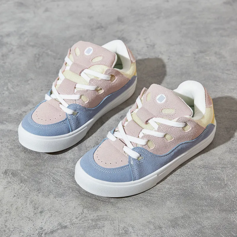 SHUXIAOBEI Balance Breathable Height Increasing Low Top Skateboard Shoes Women's-4