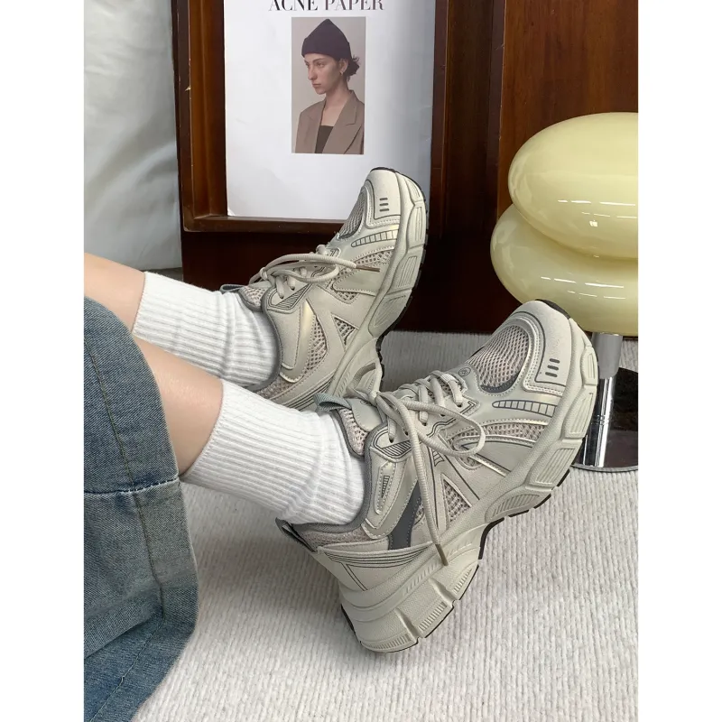 VICTORIA&VERA Slip Resistant, Abrasion Resistant, Breathable Low Top Chunky Sneakers Women's-12