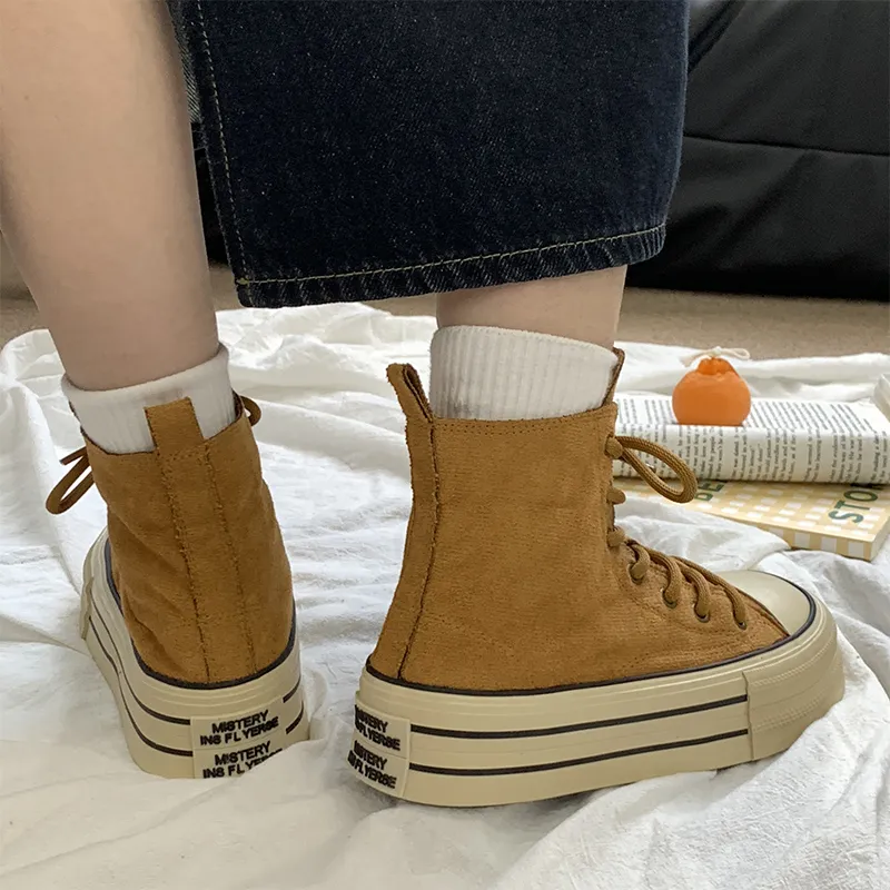 VICTORIA&VERA Slip Resistant, Abrasion Resistant, Lightweight High Top Canvas Shoes Women's-26