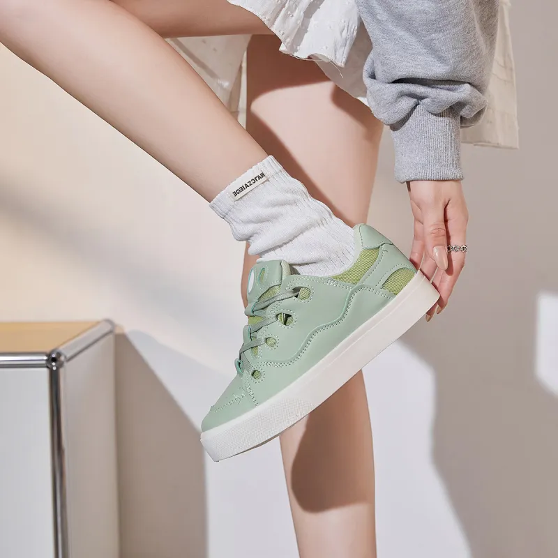 SHUXIAOBEI Balance Breathable Height Increasing Low Top Skateboard Shoes Women's-33