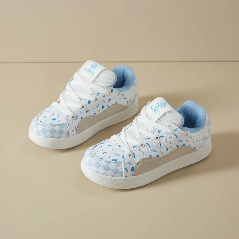 VICTORIA&VERA Non slip Lightweight Low Top Skateboard Shoes Women's Blueberry-2