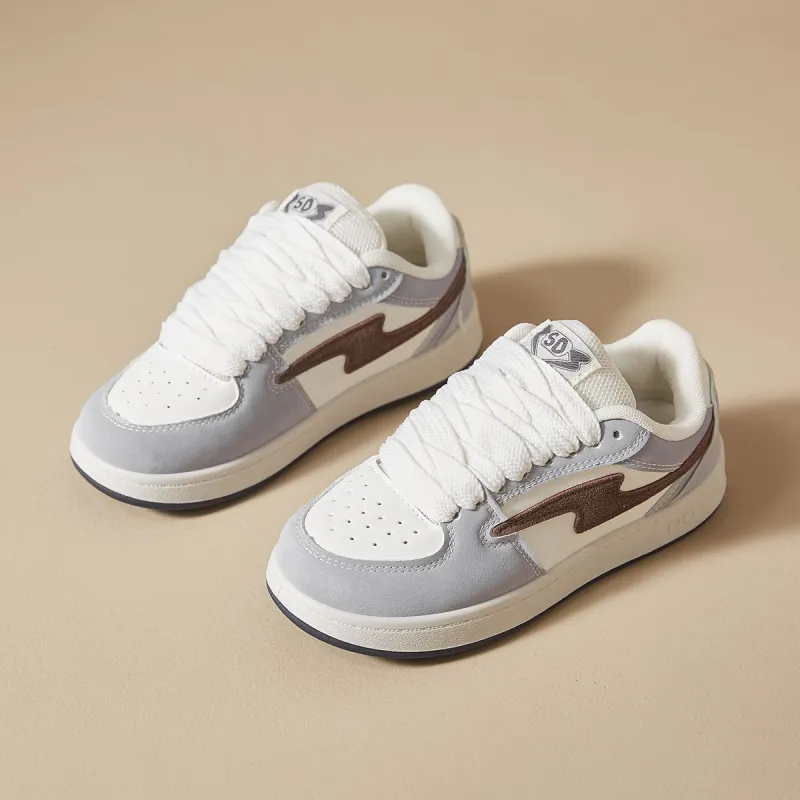 VICTORIA&VERA Skateboard Shoes Women's Low Top White Blue Fleece Lined-10