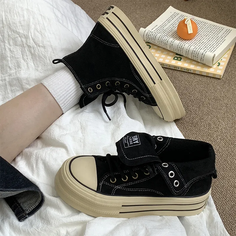 VICTORIA&VERA Slip Resistant, Abrasion Resistant, Lightweight High Top Canvas Shoes Women's-2