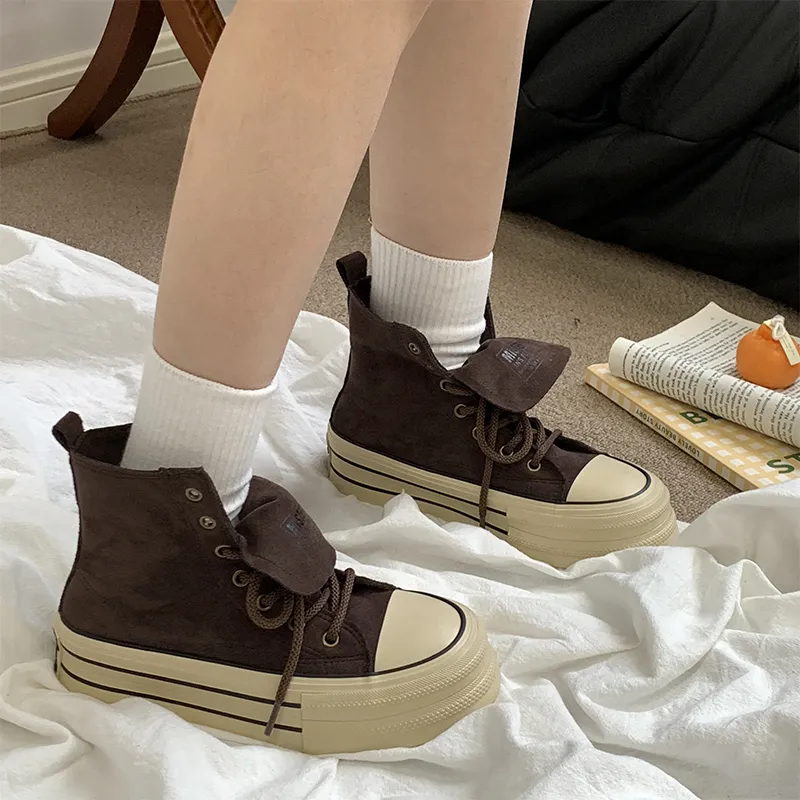 VICTORIA&VERA Slip Resistant, Abrasion Resistant, Lightweight High Top Canvas Shoes Women's-15